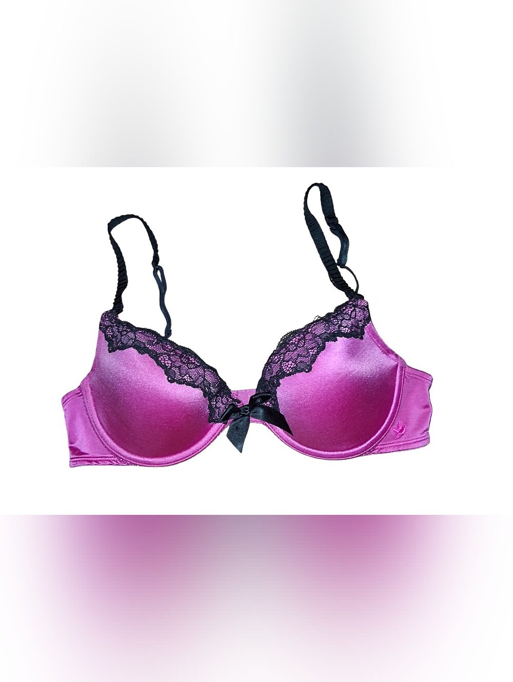 Clothes: Aerie Hot Pink & Black Bra 36B